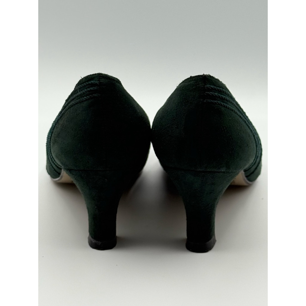 LifeStride Soft System Green Fabric Heels 6.5M – Vintage Style Pointed Toe Pumps - Picture 4 of 8